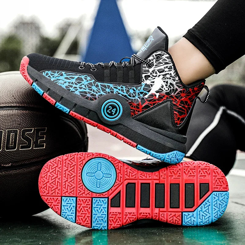 Basketball Shoes Men Field Training Non-slip High-top Luxyry Design Mesh Breathable Sneakers Pro Original Kids Basketball Boots