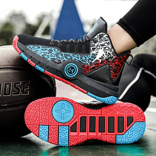 Basketball Shoes Men Field Training Non-slip High-top Luxyry Design Mesh Breathable Sneakers Pro Original Kids Basketball Boots