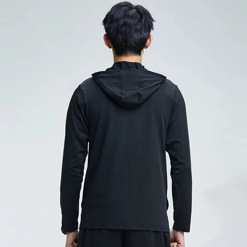 Men's Cycling Jacket Quick Dry Sports Running Outdoor Fitness Hooded Waterproof Motorcyclist Coat Gym Outdoor Skin Windbreaker