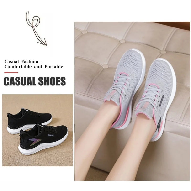 Lightweight and breathable running shoes for ladies, suitable for spring and autumn seasons. Multi-functional casual sports shoe