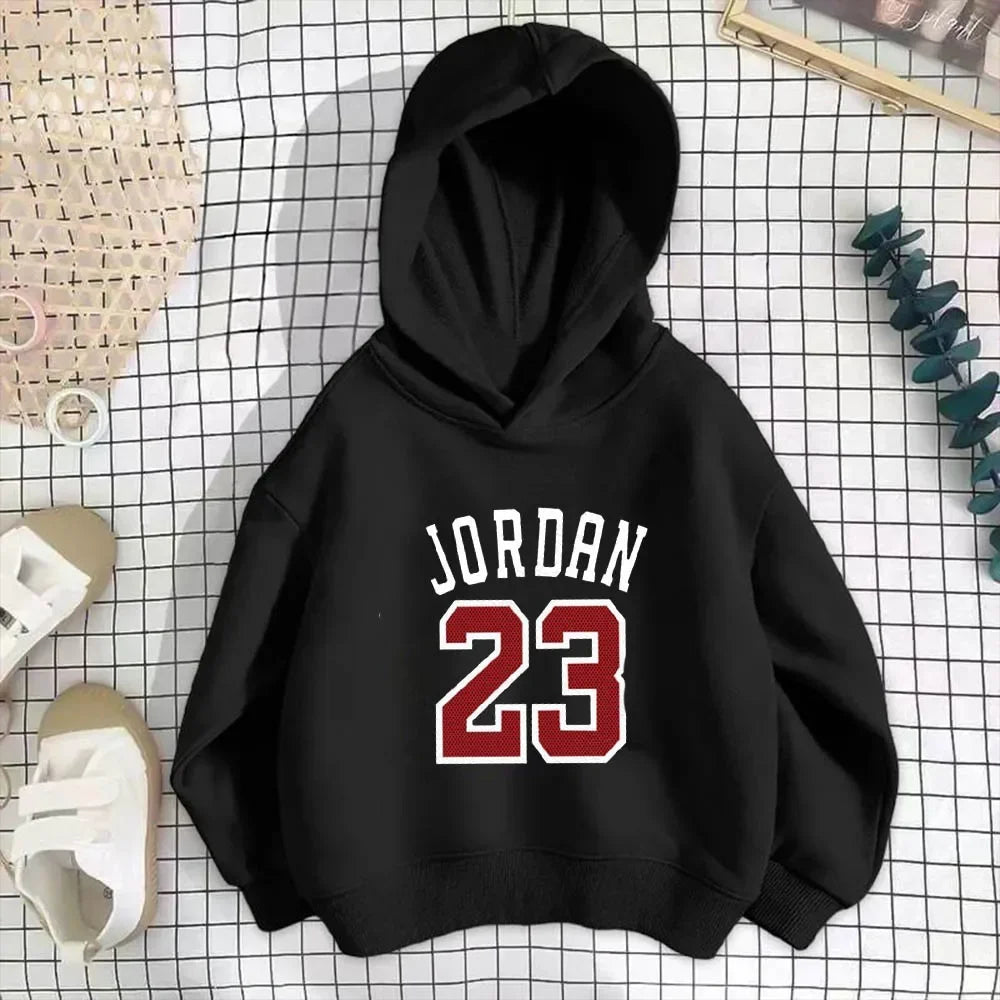 Autumn Winter Brand Jordan Printed Children Hoodie Fashion Casual Basketball Sports Sweatshirt Boys Girl Comfortable Kid Clothes