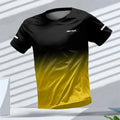 Men's T-shirt Outdoor Sports Running T-shirts Letter Gradient Pattern 3D Printing T Shirts Quick Drying Short Sleeve Unisex Top