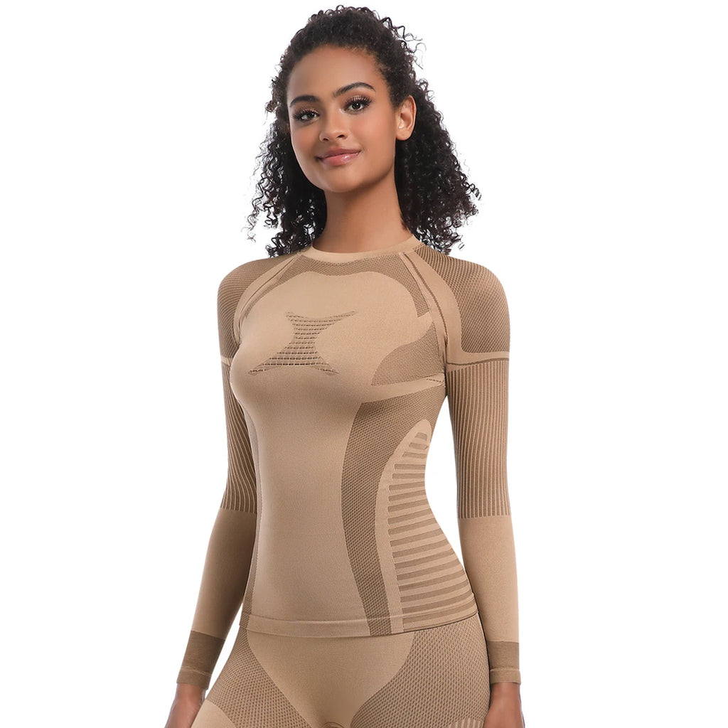 Outdoor Running Fitness Sports Yoga Long Sleeves for Woman Slim Casual Cycling and Skiing Workout Women Seamless Yoga Top