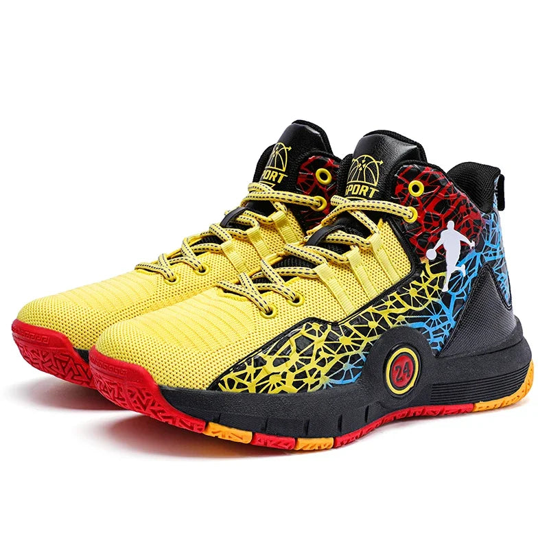 Basketball Shoes Men Field Training Non-slip High-top Luxyry Design Mesh Breathable Sneakers Pro Original Kids Basketball Boots
