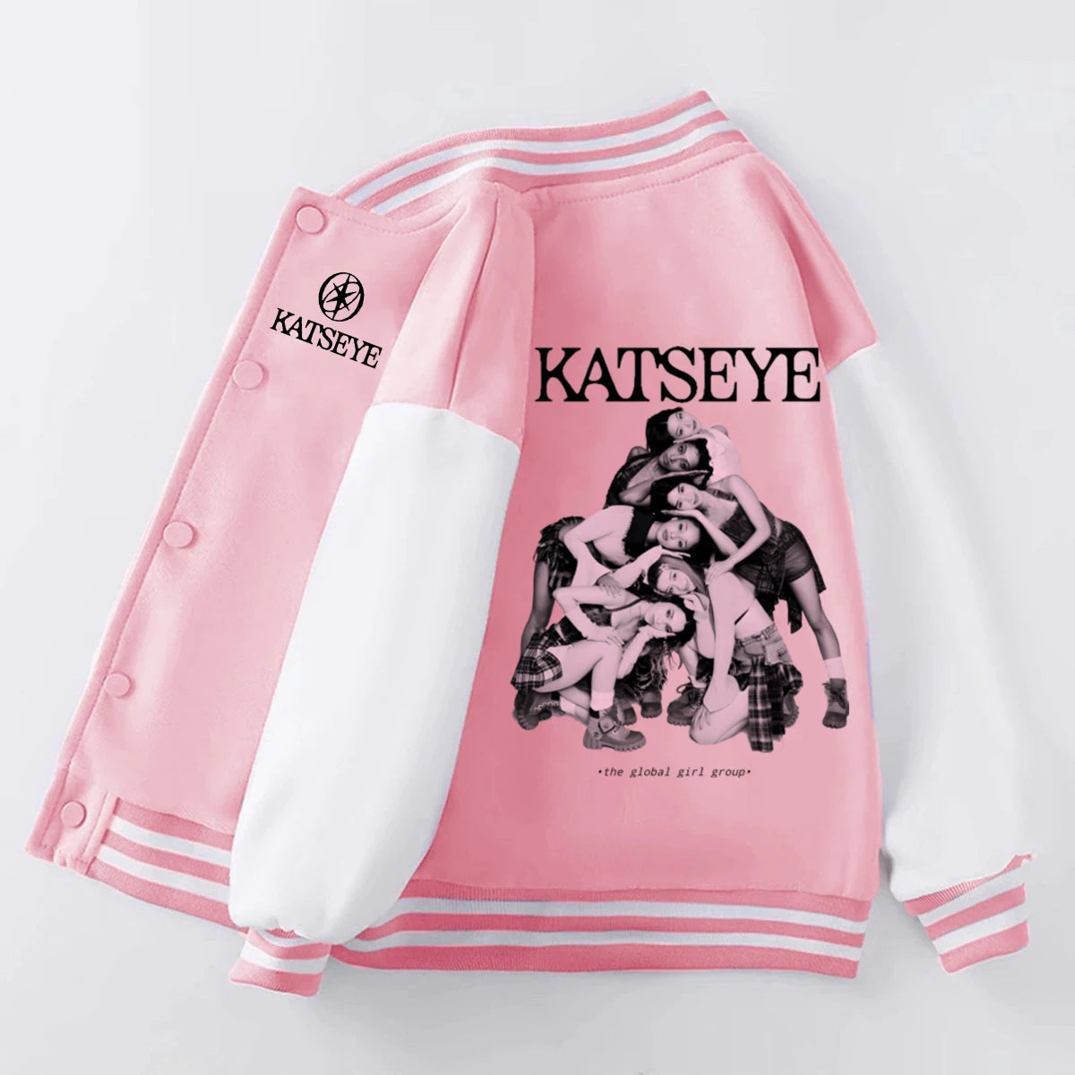 Girl Group Katseye Baseball Uniform Jacket 2026 New Katseye Kpop Baseball Jackets Coat Children's Clothing Autumn Kids Clothes