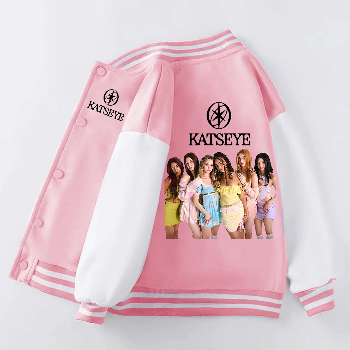 Girl Group Katseye Baseball Uniform Jacket 2026 New Katseye Kpop Baseball Jackets Coat Children's Clothing Autumn Kids Clothes