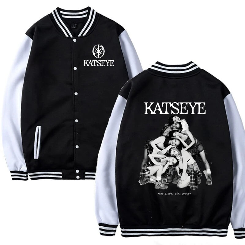 Girl Group Katseye Baseball Uniform Jacket 2026 New Katseye Kpop Baseball Jackets Coat Children's Clothing Autumn Kids Clothes