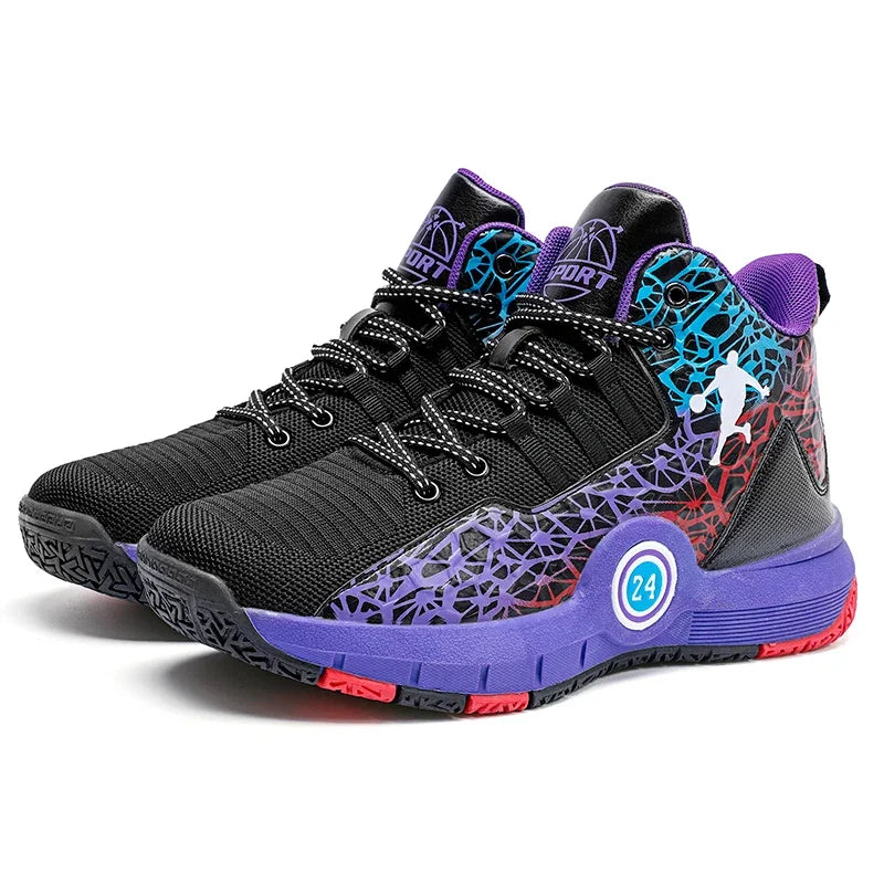 Basketball Shoes Men Field Training Non-slip High-top Luxyry Design Mesh Breathable Sneakers Pro Original Kids Basketball Boots