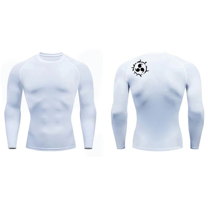 Graphic Compression Shirts for Men Athletic Quick Dry Rash Guard Stretchy Baselayers Undershirts Gym Workout Running Tshirt Tops