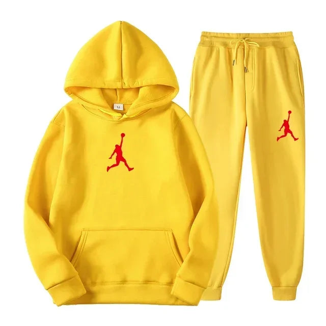 Jordan 2025 Spring/Autumn/Winter Trendy Men Women Hooded Sweatshirt+Pants Two-piece Set Outdoor Basketball Loose Warm Sportswear