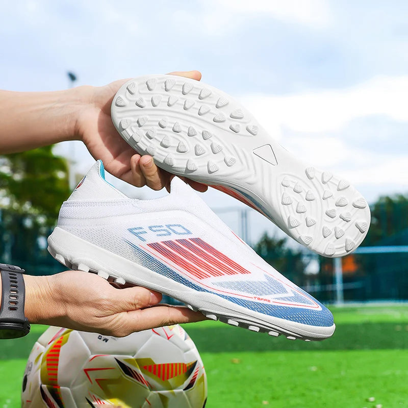 New Men Soccer Shoes Match Training Boys Breathable Adult Cleats Outdoor Sport Football Boots Non Slip Long Spikes Comfortable