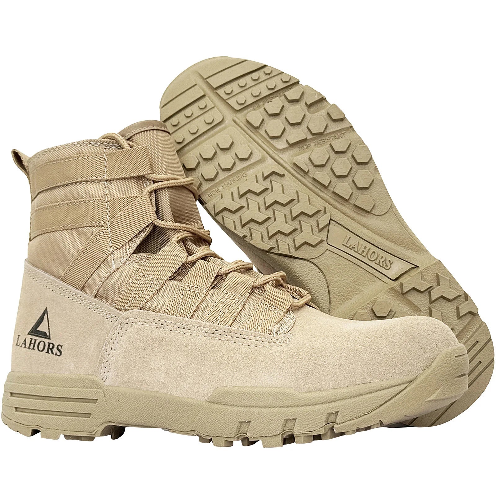 LAHORS Lightweight Suede Leather Tactical Combat Boots Men Outdoor Hiking Desert Army Shoes Breathable Male Ankle Boots Man made