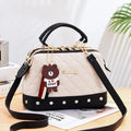 2025 New Womens Boston Pillow Bag Fashion Color Blocking Large Capacity Handbag Women's Commuter Tote Bag Shoulder Bag