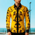 Camisa informal de manga larga con solapa para hombre, camisa holgada y cómoda con estampado 3D, talla grande 6XL, entrega rápid