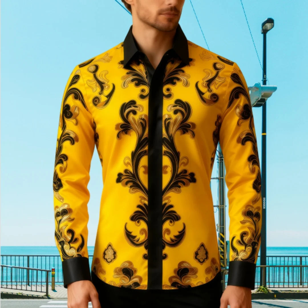 Camisa informal de manga larga con solapa para hombre, camisa holgada y cómoda con estampado 3D, talla grande 6XL, entrega rápid