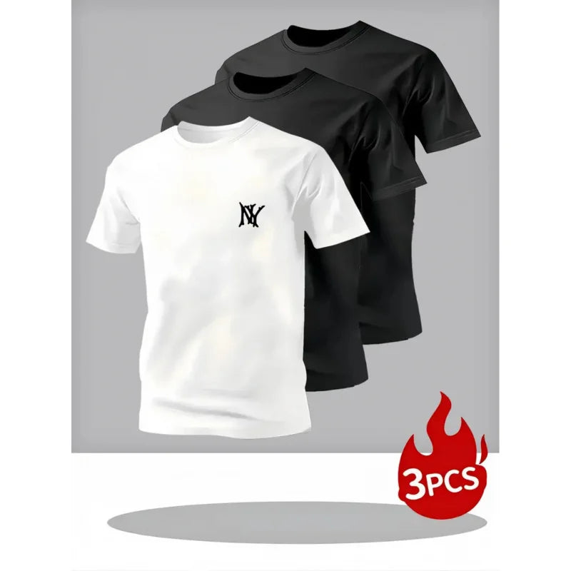 Summer Clothing Essentials3Printed Short-Sleeve Shirt，Daily Wear Looks Super Clean And Neat，3One Piece Covers The Entire Summer，