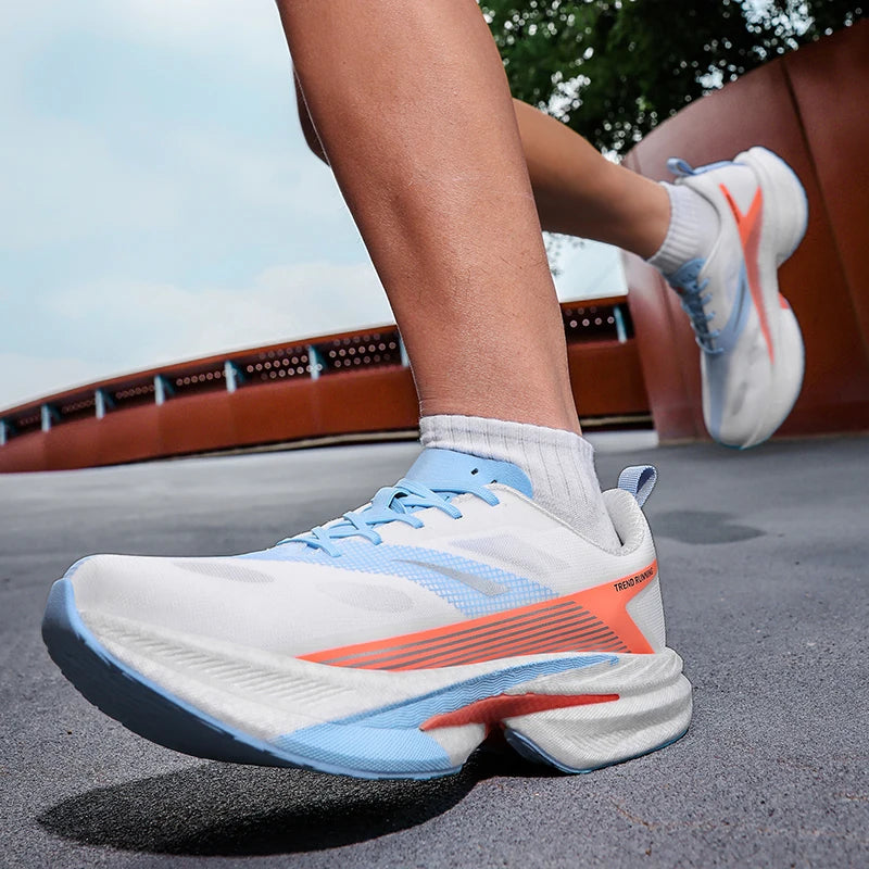 Zapatillas deportivas para hombre, zapatillas de running con amortiguación, zapatillas de atletismo para maratón y entrenamiento para hombre, con diseño hueco en la suela exterior, populares