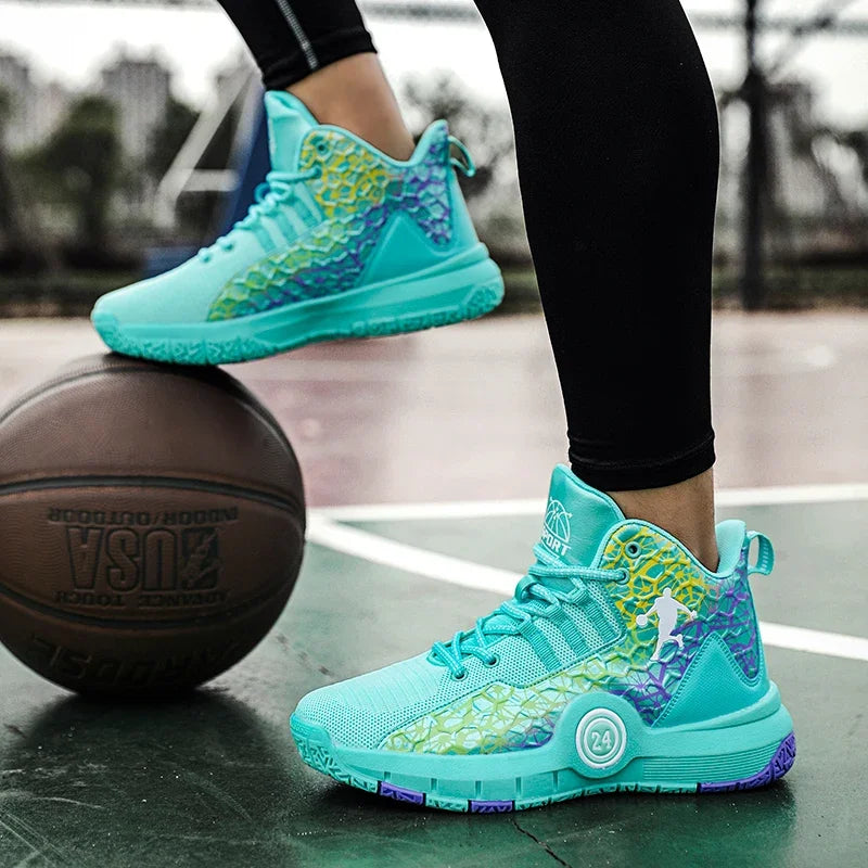 Basketball Shoes Men Field Training Non-slip High-top Luxyry Design Mesh Breathable Sneakers Pro Original Kids Basketball Boots