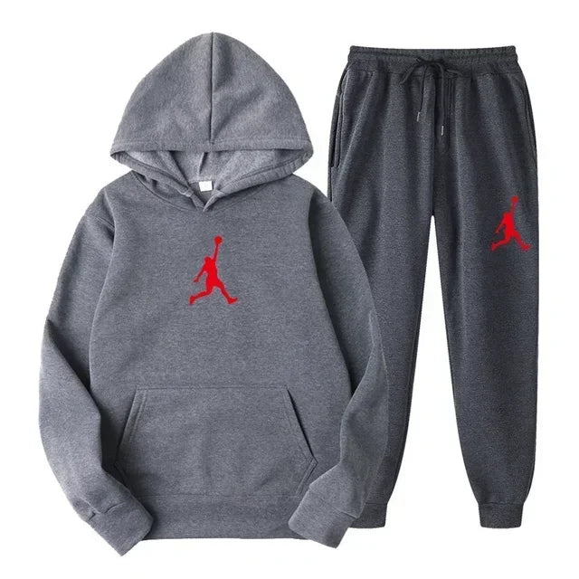 Jordan 2025 Spring/Autumn/Winter Trendy Men Women Hooded Sweatshirt+Pants Two-piece Set Outdoor Basketball Loose Warm Sportswear