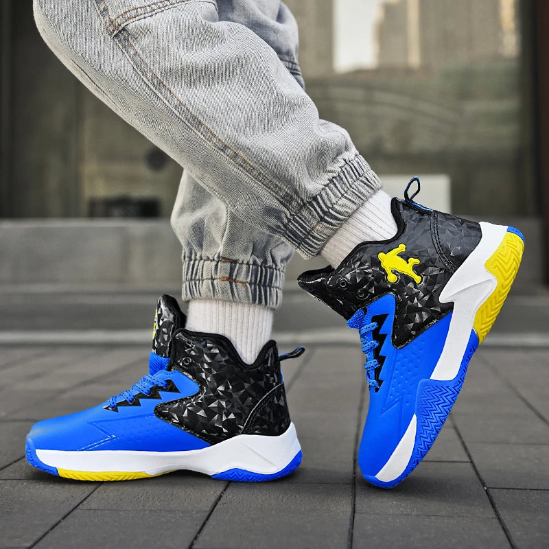 Children Basketball Shoes For Boys Girls Trainers High Top Sneakers Kids Training Shoes Outdoor Non-slip Children's Sports Shoes