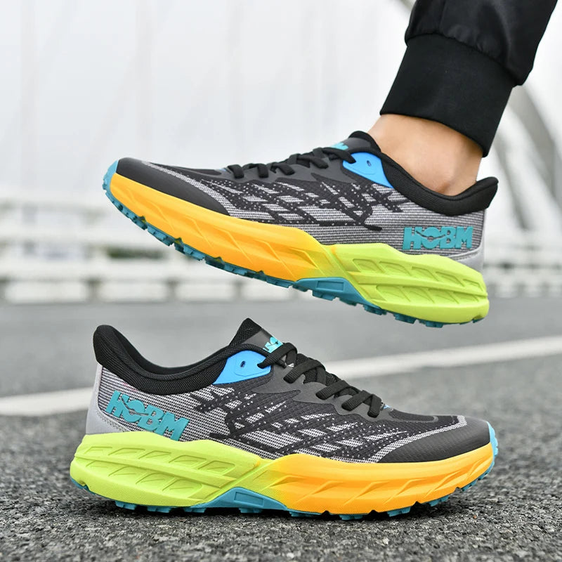 Men's Marathon Shoes Running Shoes Breathable High elasticity Cushioning Male Lightweight Sports Shoes Fitness Training