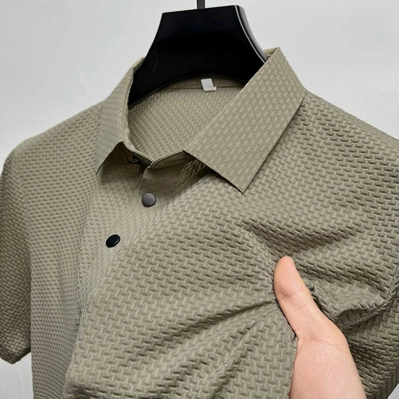 Nueva Camiseta sencilla diaria en verano 2026 camisa polo para hombres de cercanías de negocios cómoda y transpirable blusa de m