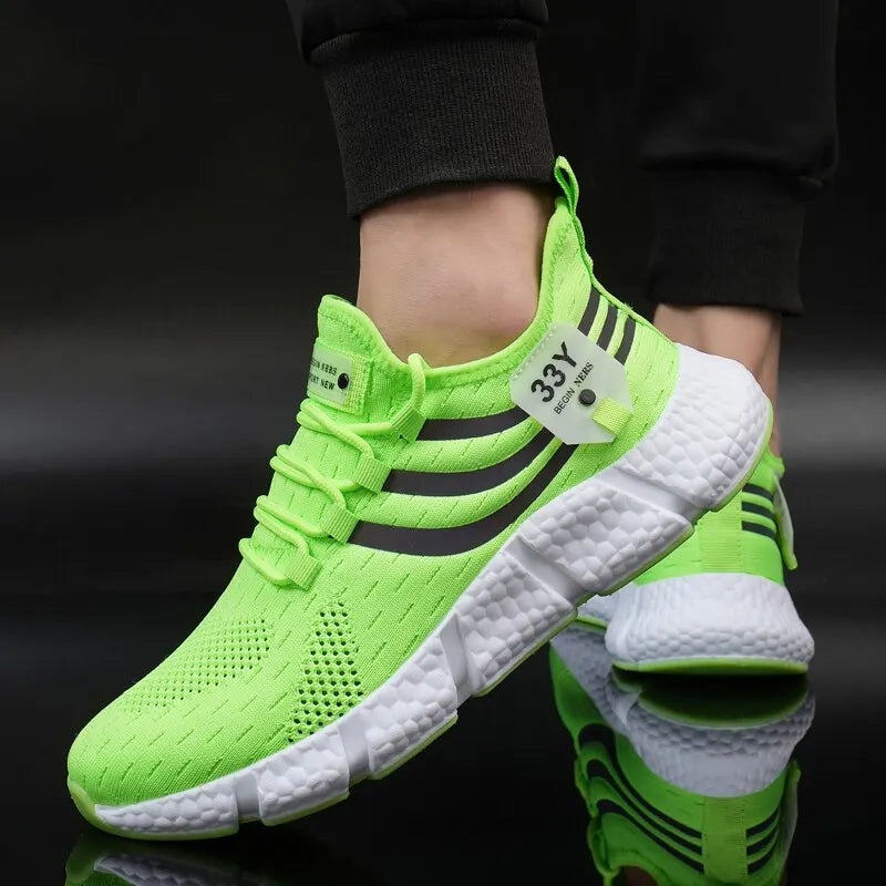 Zapatillas deportivas informales para hombre, transpirables, ligeras, de malla negra, para correr al aire libre, atléticas, para jogging, tenis, para caminar