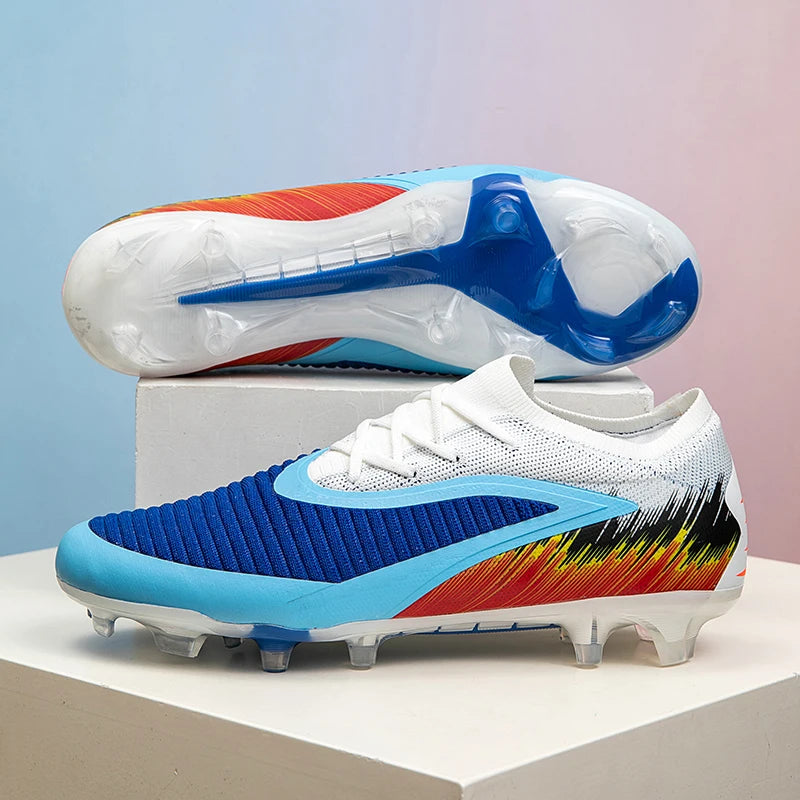 New Men Soccer Shoes Non-Slip Cleats Football Boots Shoes FG Ultralight Soccer Match Long Spikes Outdoor Training Drop Shipping