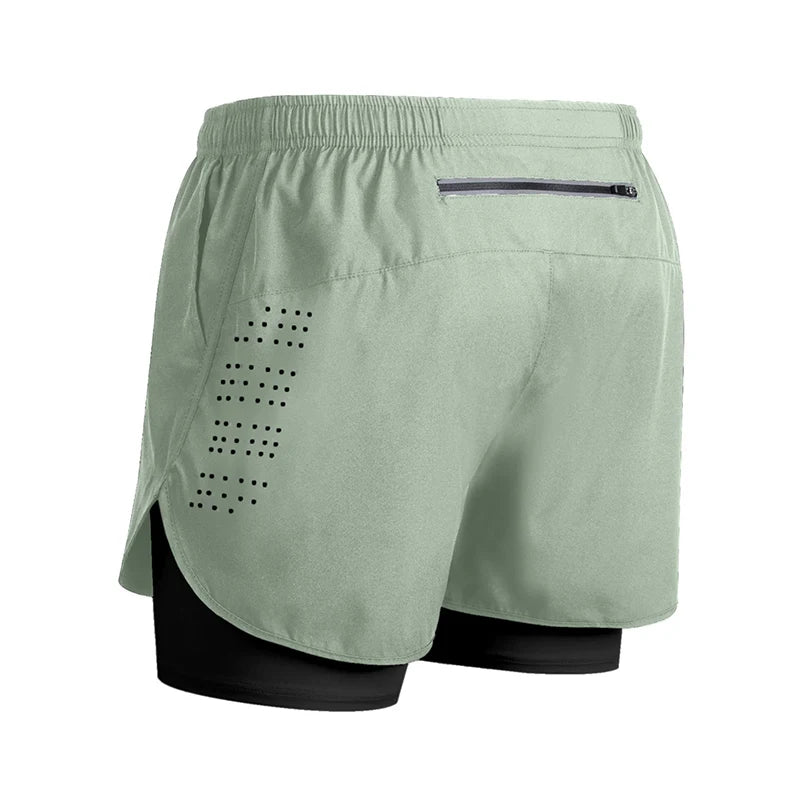 Men's Running Shorts 2025 New Release Gym Fitness 2-in-1 Exercise Summer Quick Dry Trendy Personalized Running Shorts