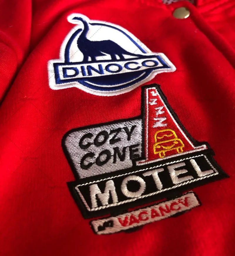 American New Fashion Letter Embroidery Oversized Red Spliced jacket Men Harajuku Y2K Casual Loose Button Baseball Uniform original 100
