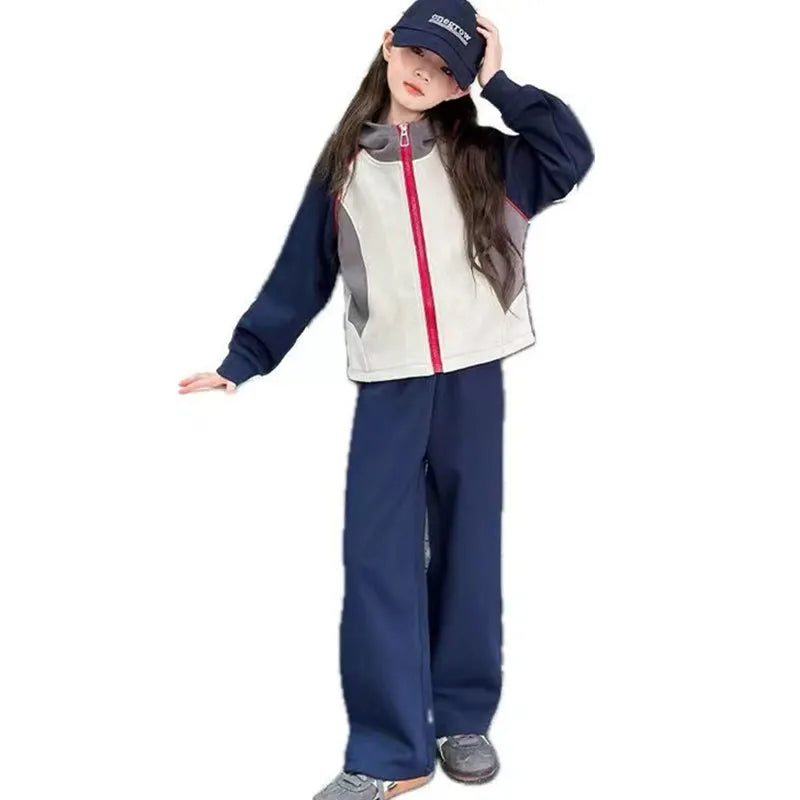 Sports Suit for Girls 2PCS/Set Children Suit Cotton Hoodies Jacket + Pants Teenage Kids Sportswear Tracksuit New Fashion Outfits