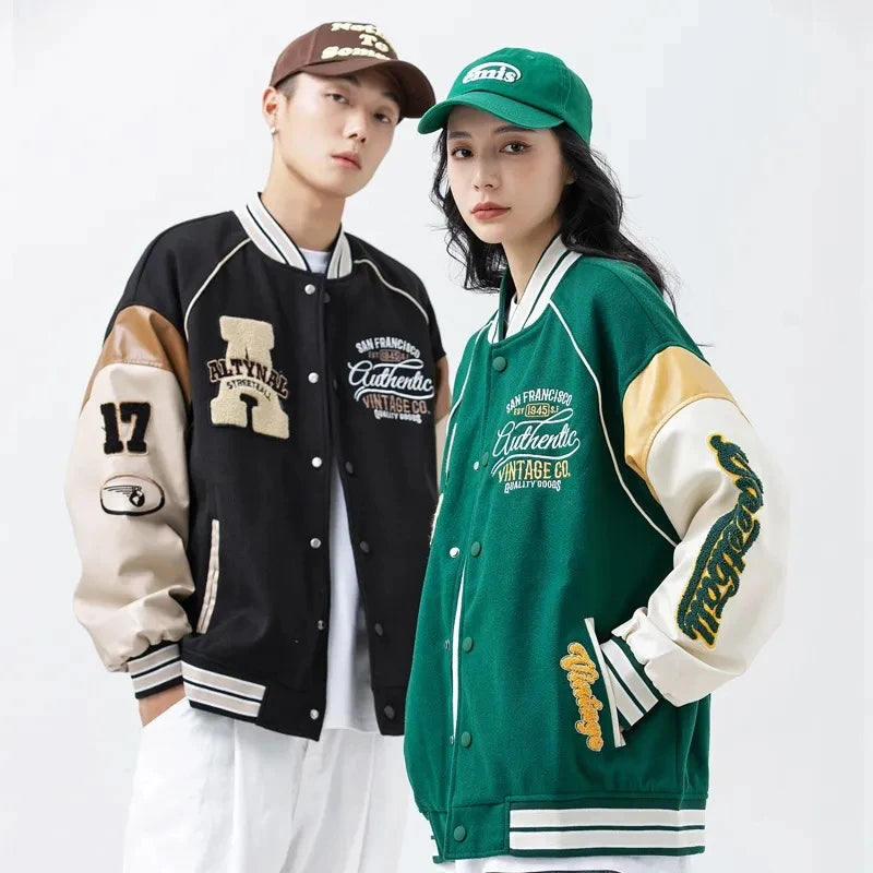 Baseball Uniform Jacket Men Letter Embroidered Streetwear Varsity Jackets Vintage Harajuku Casual College Spring Autumn Unisex original  USA 2026 🇺🇸