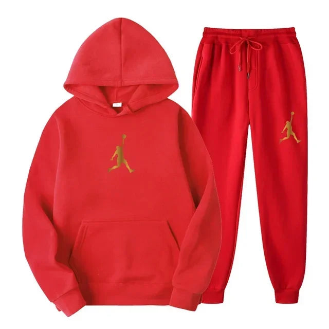 Jordan 2025 Spring/Autumn/Winter Trendy Men Women Hooded Sweatshirt+Pants Two-piece Set Outdoor Basketball Loose Warm Sportswear