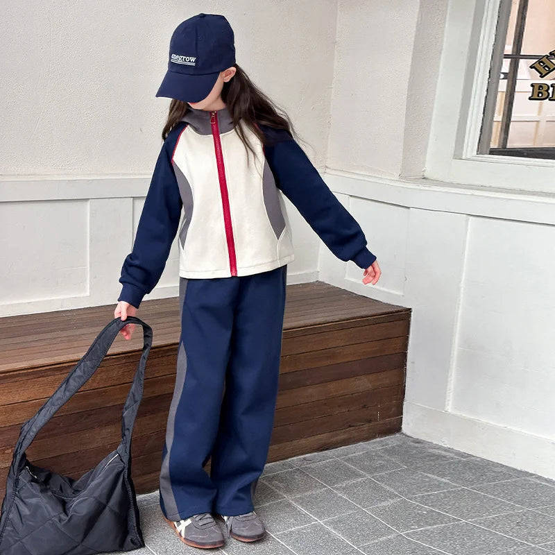 Sports Suit for Girls 2PCS/Set Children Suit Cotton Hoodies Jacket + Pants Teenage Kids Sportswear Tracksuit New Fashion Outfits