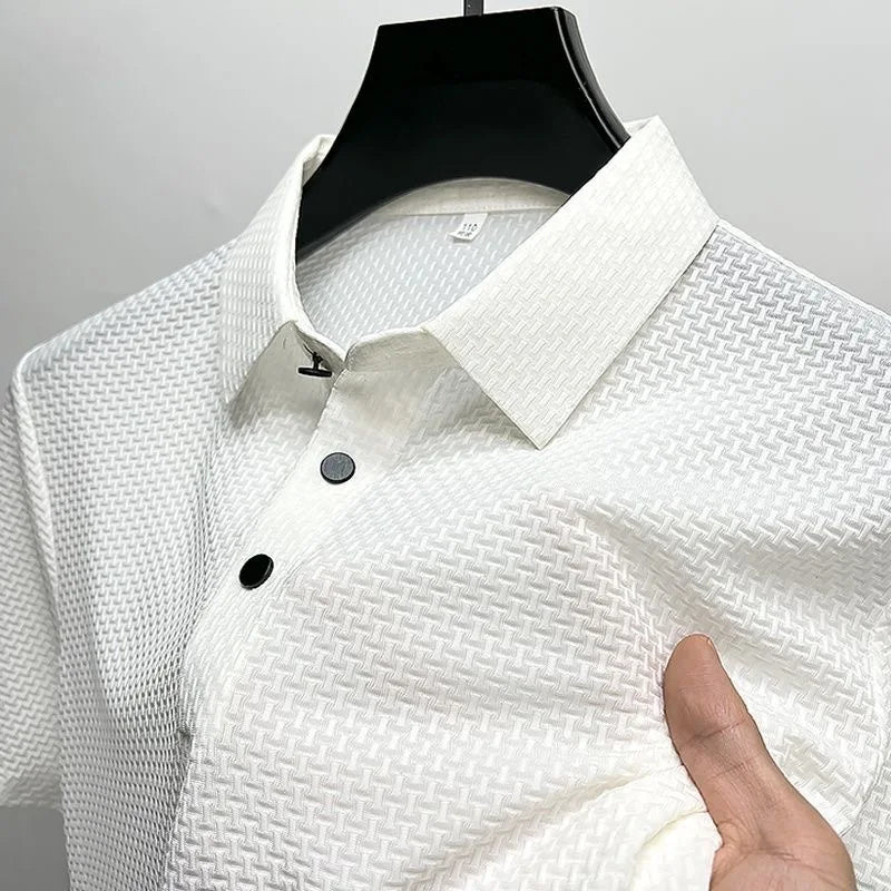 Nueva Camiseta sencilla diaria en verano 2026 camisa polo para hombres de cercanías de negocios cómoda y transpirable blusa de m