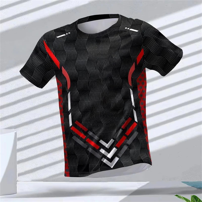 Fashion Running Sports T Shirts For Men Summer Casual Outdoor Fitness 3D Printed T-shirts Loose Quick Dry Breathable Tees Tops