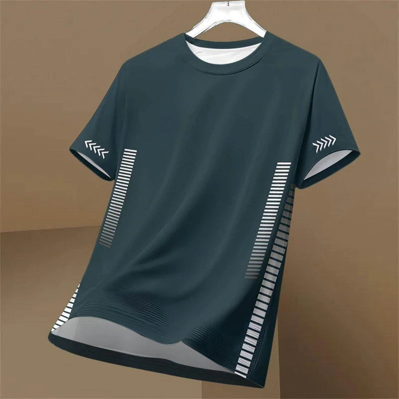 Men's Running T Shirt Summer Short Sleeve Cooling T-Shirt Quick-Dry Breathable Gym Tee Outdoor Fitness Sportswear Men's Clothing