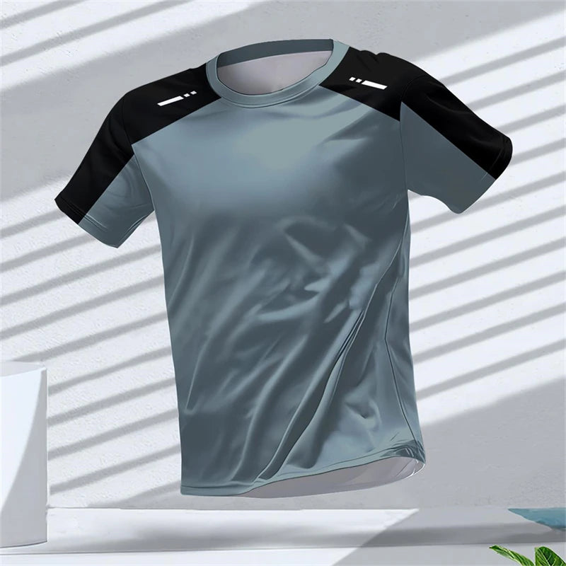 Fashion Running Sports T Shirts For Men Summer Casual Outdoor Fitness 3D Printed T-shirts Loose Quick Dry Breathable Tees Tops